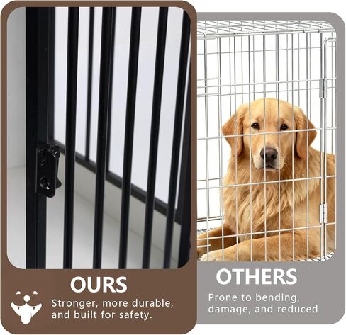 Easy to Assemble Dog Crate Furniture, 37.4 Inch No Tools Required Kennel for Large Dogs, Black End Table Style Pet House in Kuwait