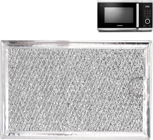 Microwave Grease Filter Replacement for WB02X35491 WB6X10359 Models, Aluminum Mesh Screen for GE, Whirlpool, Frigidaire Microwaves (7-5/8" x 5"), Microwave Vent Filter Replacement, Easy to Clean in Kuwait
