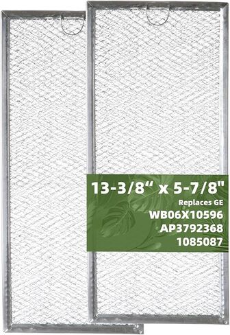 2 - Pack 13 3/8“ x 5 7/8" Grease Filters for Multiple Microwaves, Compatible With GE Microwave Grease Filter Replacement WB06X10596 13 3/8" L x 6" W in Kuwait