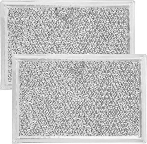قطعتان من مرشحات الشحوم في الميكروويف، 12.8 × 19.3 سم / 5 × 7.6 بوصة، شبكة ألومنيوم بديلة لمرشح فتحة الميكروويف المتوافقة مع فريجيدير 5304464105 وGE WB06X10608 in Kuwait