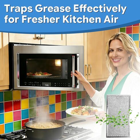 2PCS Microwave Grease Filters Compatible with KitchenAid KMHC319ESS0 KMHC319ESS06 KMHC319ESS1 KMHC319ESS2 KMHC319ESS3 KMHC319ESS4 KMHC319ESS5 KMHC319EWH0 in Kuwait