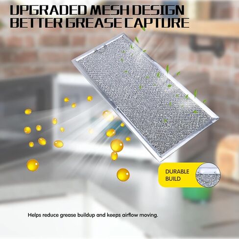 ME18H704SFS/AA, ME18H704SFS/AC, ME18H704SFW/AC, ME18H704SFW/AA, ME18H704SFS/AA Microwave Grease Filter Replacement, 2 Pack Vent Hood Aluminum Mesh Filter, 5-7/8" x 13-3/8" x 1/8" in Kuwait