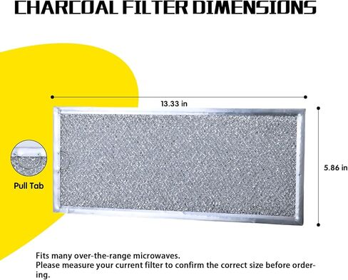 ME18H704SFS/AA, ME18H704SFS/AC, ME18H704SFW/AC, ME18H704SFW/AA, ME18H704SFS/AA Microwave Grease Filter Replacement, 2 Pack Vent Hood Aluminum Mesh Filter, 5-7/8" x 13-3/8" x 1/8" in Kuwait