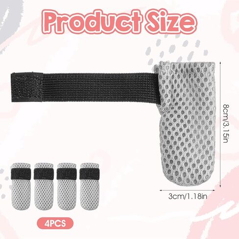 4 Pcs Cat Paw Socks, Anti-Slip Cat Claw Covers for Scratching & Prevent Licking, Soft Breathable Cotton Paw Protectors for Hardwood Floors & Hot Pavement (Small, Non-Slip Grips in Kuwait