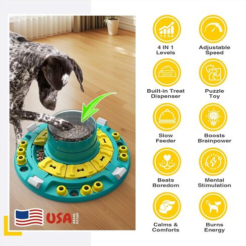 KADTC Dog Puzzle Toy, XL Size, 4 Levels of Step-by-Step Challenge, Push-to-Release Treat Dispenser, Beginner to Advanced, Slow Feeder & Mental Stimulation for Smart Dogs Enrichment Toys in Kuwait