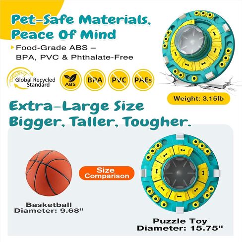 KADTC Dog Puzzle Toy, XL Size, 4 Levels of Step-by-Step Challenge, Push-to-Release Treat Dispenser, Beginner to Advanced, Slow Feeder & Mental Stimulation for Smart Dogs Enrichment Toys in Kuwait