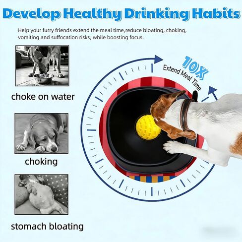 Slow Feeder Dog Bowl for Liquid, 250ml Non-Slip for Bone Broth & Yogurt, Prevents Wet Chin, Anxiety Relief & Mental Stimulation, Easy to Clean Food-Grade Enrichment Toy for All Breeds in Kuwait