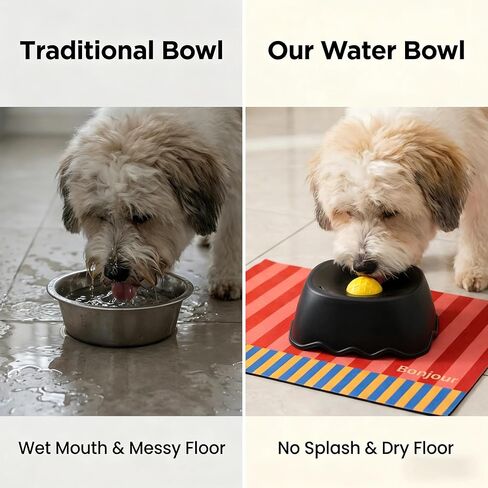 Slow Feeder Dog Bowl for Liquid, 250ml Non-Slip for Bone Broth & Yogurt, Prevents Wet Chin, Anxiety Relief & Mental Stimulation, Easy to Clean Food-Grade Enrichment Toy for All Breeds in Kuwait