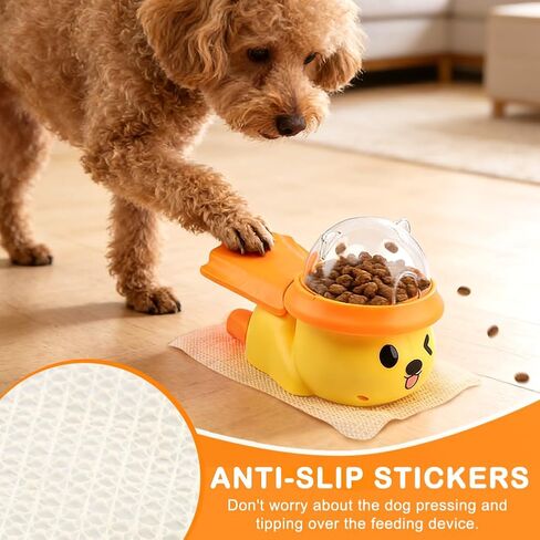 Dog Interactive Treat Dispenser Toy, Interactive Dog Toys Food Puzzle Do g Treat Dispenser Slow Feeder for Small Medium Dogs Cats IQ Training Reduces Bloating for Healthy Eating (Yellow) in Kuwait