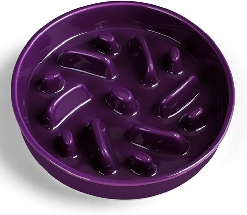 Slow Feeder Dog Bowl, Ceramic 1.5 Cups Dog Food Bowls for Small, Medium, and Large Breed, Anti-Slip Maze Puzzle Food Dish to Slow Down Eating (Deep Purple, 1.5 Cups) in Kuwait