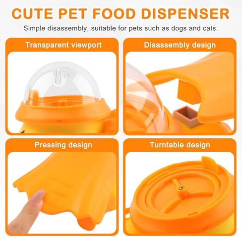 Dog Interactive Treat Dispenser Toy, Interactive Dog Toys Food Puzzle Do g Treat Dispenser Slow Feeder for Small Medium Dogs Cats IQ Training Reduces Bloating for Healthy Eating (Yellow) in Kuwait