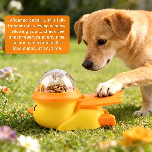 Dog Interactive Treat Dispenser Toy, Interactive Dog Toys Food Puzzle Do g Treat Dispenser Slow Feeder for Small Medium Dogs Cats IQ Training Reduces Bloating for Healthy Eating (Yellow) in Kuwait