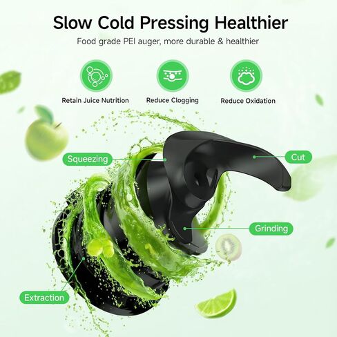 400W Cold Press Juicer, 5.8" Wide Feed Chute Slow Masticating Juicer Machines for Whole Fruits & Vegetables | High Juice Yield, Easy to Clean in Kuwait