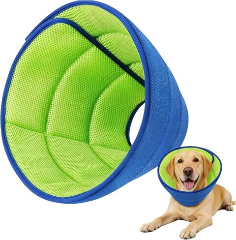 Soft Dog Cone Collar, Comfortable Elizabethan Collar for Dogs After Surgery to Stop Licking, Adjustable Pet Recovery Protective Cone in Kuwait