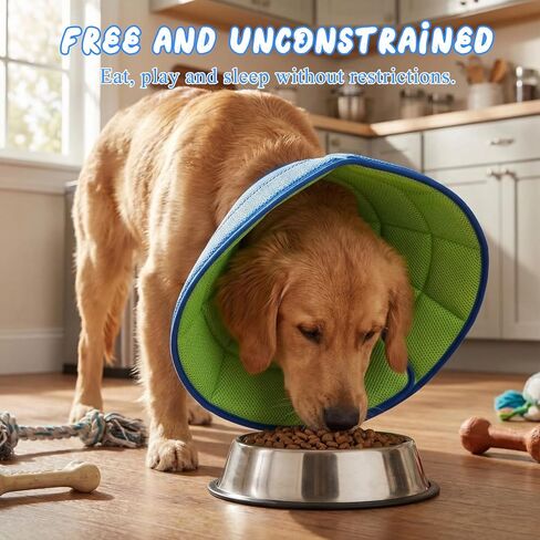 Soft Dog Cone Collar, Comfortable Elizabethan Collar for Dogs After Surgery to Stop Licking, Adjustable Pet Recovery Protective Cone in Kuwait