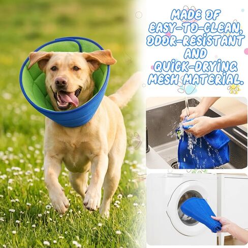 Soft Dog Cone Collar, Comfortable Elizabethan Collar for Dogs After Surgery to Stop Licking, Adjustable Pet Recovery Protective Cone in Kuwait
