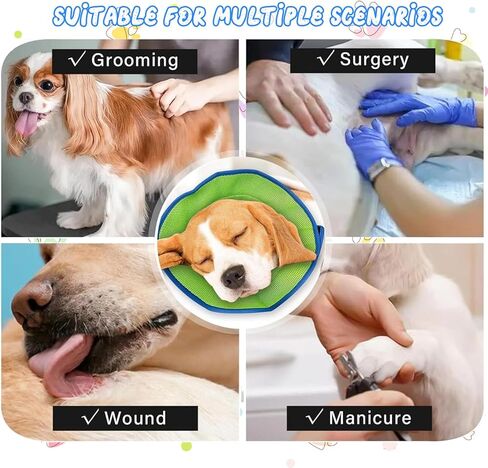 Soft Dog Cone Collar, Comfortable Elizabethan Collar for Dogs After Surgery to Stop Licking, Adjustable Pet Recovery Protective Cone in Kuwait