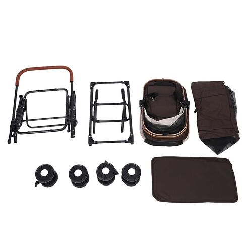 Two Tier Pet Stroller, Lightweight Detachable Foldable 4 Wheels Cat Dog Stroller Grocery Camping Gear Carrier for Cat Dog, and Everyday Shopping Items in Kuwait