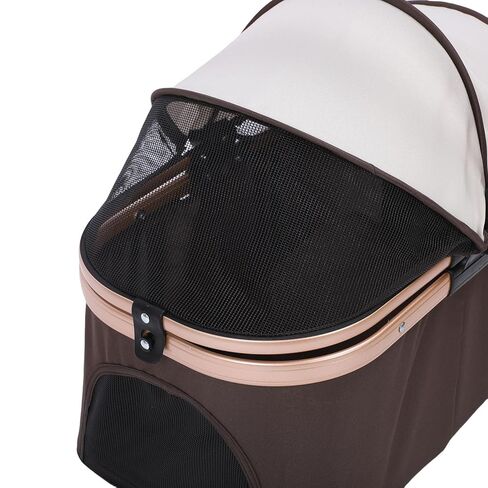 Two Tier Pet Stroller, Lightweight Detachable Foldable 4 Wheels Cat Dog Stroller Grocery Camping Gear Carrier for Cat Dog, and Everyday Shopping Items in Kuwait