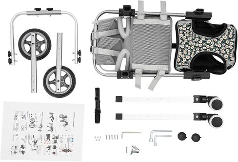 Black Cat Wheelchair Adjustable 2 Wheels Cat Wheelchair for Back Legs,Light Weight Pet Mobility Cart for Medium Cat,Applicable Dog Weight 9.98-12.52kg/22-27.6 lbs (Large B) in Saudi Arabia