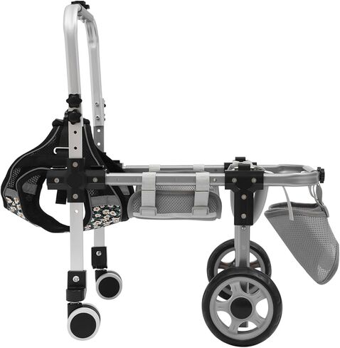 Black Cat Wheelchair Adjustable 2 Wheels Cat Wheelchair for Back Legs,Light Weight Pet Mobility Cart for Medium Cat,Applicable Dog Weight 9.98-12.52kg/22-27.6 lbs (Large B) in Saudi Arabia