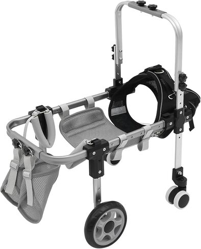 Black Cat Wheelchair Adjustable 2 Wheels Cat Wheelchair for Back Legs,Light Weight Pet Mobility Cart for Medium Cat,Applicable Dog Weight 9.98-12.52kg/22-27.6 lbs (Large B) in Saudi Arabia