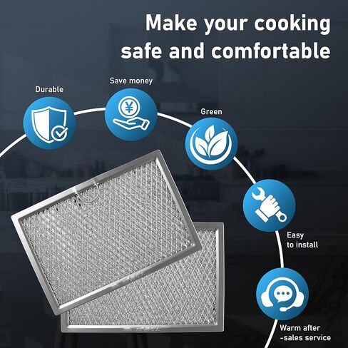 Upgraded ten-layer aluminum mesh Microwave Grease Filter for Frigidaire FFMV1745TWA FFMV1745TSA FFMV1745TWA FFMV1745TFA FFMV1645TWA FFMV1645TSA FFMV1645TWA by TOMOON(2 Pack) in Kuwait