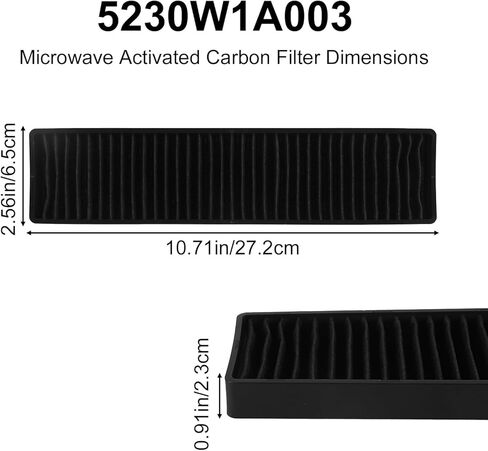 مجموعة استبدال الميكروويف 3 قطع لجهاز LG LMV2031ST/LMV2031BD/ LMHM2237ST/LMH2235ST والمزيد، تتضمن 2 فلتر شحم تحت فتحة التهوية وفلتر فحم واحد متوافق مع 5230W1A012B و5230W1A003A in Kuwait