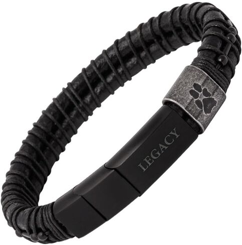سوار جلدي للرجال من شركة Hero Company - سوار تذكاري للكلاب "Loyal Friend Morse Code" لعيد الأب - يساعد على إقران المحاربين القدامى بالخدمة in Kuwait