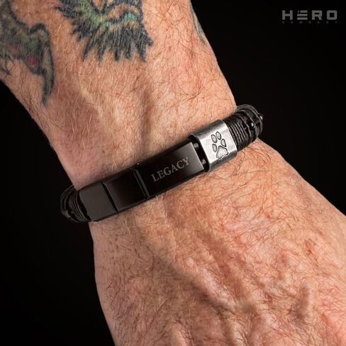 سوار جلدي للرجال من شركة Hero Company - سوار تذكاري للكلاب "Loyal Friend Morse Code" لعيد الأب - يساعد على إقران المحاربين القدامى بالخدمة in Kuwait