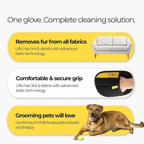 Pet Hair Glove, Thick Mesh and Brushed Fabric with Hard Sponge, 24cm x 18cm, 52g in Kuwait