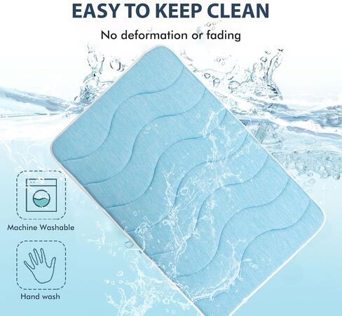 MICROCOSMOS 0.8" Thick Cooling Dog Foam Pad & Summer Pet Sleeping Mat, Machine Washable, Materials Safe, Portable Flat Pet Bed for Dogs.(Sky Blue, 24" x 18") in Kuwait