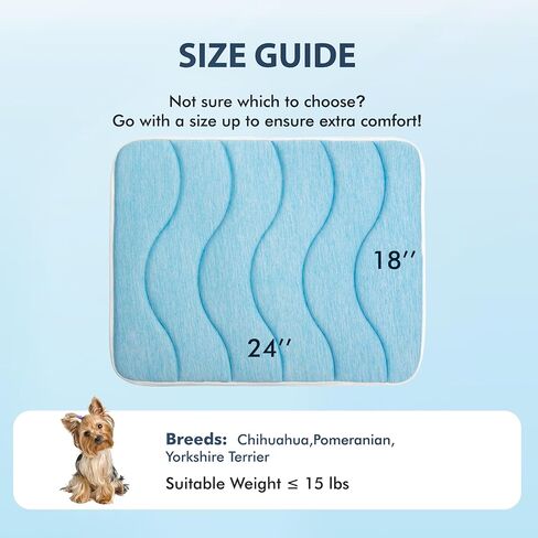 MICROCOSMOS 0.8" Thick Cooling Dog Foam Pad & Summer Pet Sleeping Mat, Machine Washable, Materials Safe, Portable Flat Pet Bed for Dogs.(Sky Blue, 24" x 18") in Kuwait