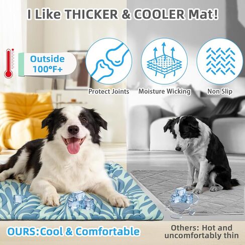 Dog Cooling Mat Extra Large, Q-Max>0.5 Double-Sided Thickened Breathable Cooling Pet Pad for Dogs Cats, 48*28in Washable&Portable Outdoor Dog Bed Kennel Waterproof Bottom for Sofa Crate Playpen Indoor in Kuwait