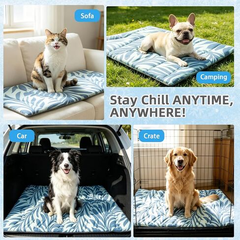 Dog Cooling Mat Extra Large, Q-Max>0.5 Double-Sided Thickened Breathable Cooling Pet Pad for Dogs Cats, 48*28in Washable&Portable Outdoor Dog Bed Kennel Waterproof Bottom for Sofa Crate Playpen Indoor in Kuwait