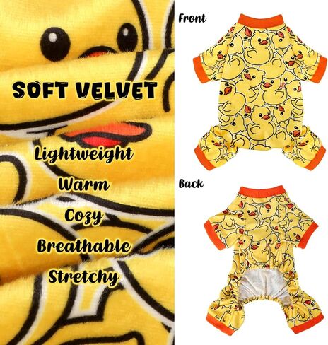 Dog Pajamas Soft Lightweight Dog Onesies Outfit Clothes for Small Medium Large Puppy Pjs for Pet Boys Girls Dogs Cats (XL (Back: 14",Chest: 19.5", Neck: 11.5"), Duck) in Kuwait