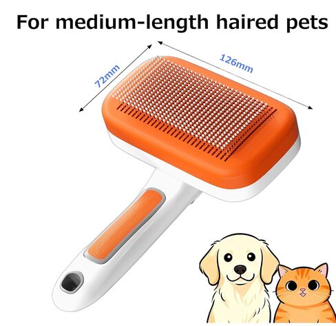 Outtag Self Cleaning Shedding Brush for Dogs, Cats, and Puppies, Deshedding and Hair Removal, Skin Friendly Grooming Tool for Long and Short Haired Pets in Kuwait