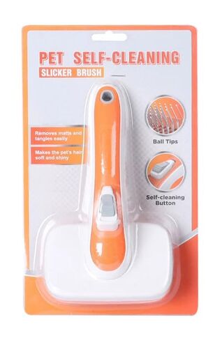 Outtag Self Cleaning Shedding Brush for Dogs, Cats, and Puppies, Deshedding and Hair Removal, Skin Friendly Grooming Tool for Long and Short Haired Pets in Kuwait