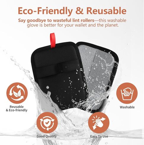 2 Pcs Pet Hair Removal Glove - Upgraded Electrostatic Pet Hair Remover Gloves for Cats & Dogs, Reusable & Washable Magic Brush Pet Hair Removal Tool (Black, L) in Kuwait