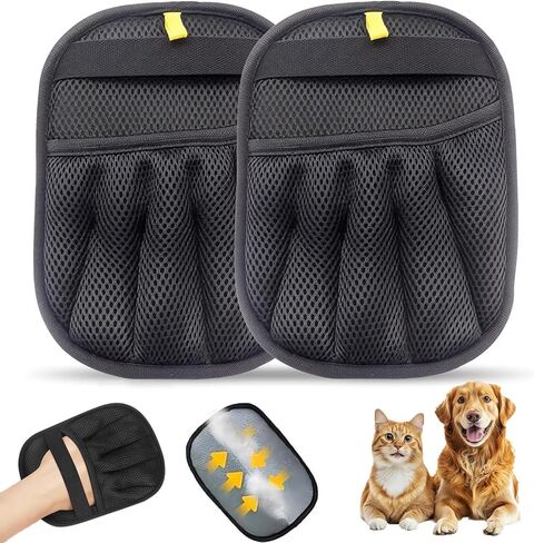 Pet Hair Removal Glove, Pet Hair Remover Gloves for Cats & Dogs Hair Remover, Magic Brush Pet Hair Removal Tool for Furniture, Couch, Car Seats, Clothing(2Pcs) in Saudi Arabia