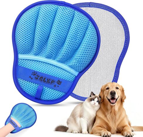 Upgraded Pet Hair Removal Glove for Dogs & Cats, Electrostatic Five-Finger Hair Remover for Furniture, Couch, Carpet, Clothing& Car Seat, 1Pcs Reusable Magic Brush Pet Hair Remover Tool (Blue) in Kuwait