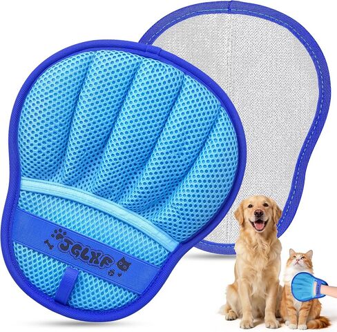 Upgraded Pet Hair Removal Glove for Dogs & Cats, Electrostatic Five-Finger Hair Remover for Furniture, Couch, Carpet, Clothing& Car Seat, 1Pcs Reusable Magic Brush Pet Hair Remover Tool (Blue) in Saudi Arabia