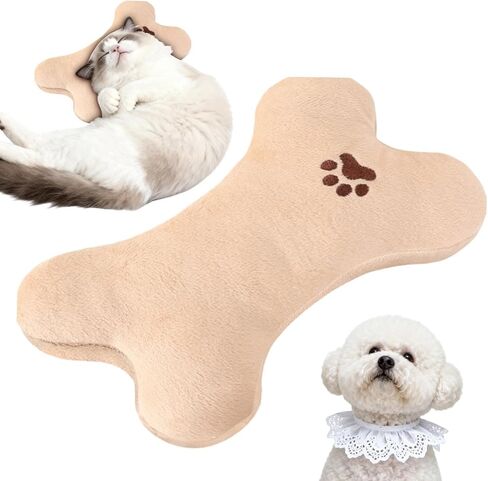Dog Bed Pillow - Soft Washable Chew-Resistant | Bone Shaped Cat Calming Pillow - for Small Medium Large Puppy Kitten Aggressive Chewers Cuddling Sleeping in Kuwait