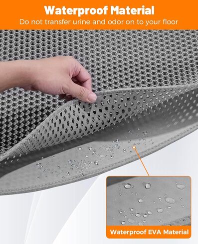 Cat Litter Mat,Extra Large 46"x26",Honeycomb Dual-Layer Design – Traps Litter Effectively, Waterproof & Urine Proof, Non-Slip, No BPA/Phthalate, Washable & Easy Clean in Kuwait