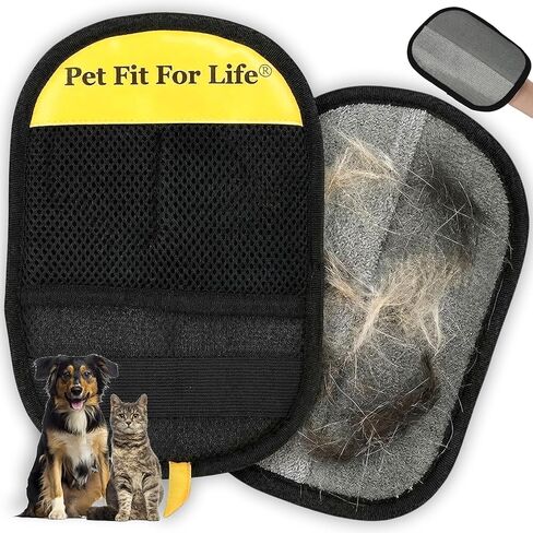 قفاز إزالة شعر الحيوانات الأليفة القابل لإعادة الاستخدام من Pet Fit For Life - قفاز إزالة فراء الكلاب والقطط للأثاث - أداة تنظيف للأريكة والأريكة والسجاد والملابس الداخلية للسيارة والملابس والتساقط والتساقط - عبوتان in Kuwait