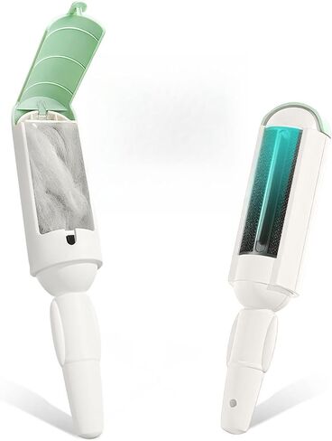 PAKEWAY 2 Pack Pet Hair Remover for Couch & Carpet, Reusable Lint Roller with Self-Cleaning Base, Dog & Cat Fur Remover, Portable Hair Removal Tool in Kuwait