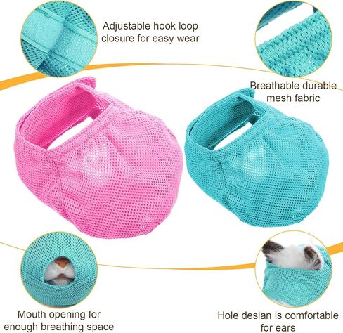 2Pcs Breathable Cat Muzzle with Soft Mesh Covered, Cat Muzzle for Nail Trimming, Anti Bite Anti Meow Prevent from Biting in Kuwait
