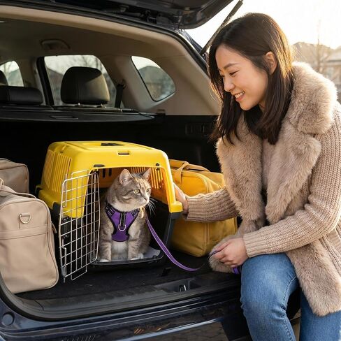 Cat Harness and Leash Set, XS Purple, Adjustable Soft Mesh Vest with Reflective Stitching, Quick-Release Buckles and D-Ring for Small Cats in Kuwait