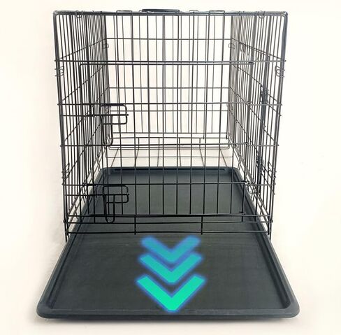 36-Inch Folding Metal Dog Crate for Medium and Small Breeds – Double-Door Kennel with Divider, Removable Tray, and Carry Handle – Ideal for Indoor and Outdoor Use (Black, 36" L x 22" W x 25" H) in Kuwait