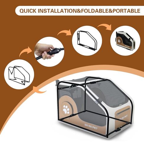 3-1 Dog Stroller for Medium Dogs,Collapsible Soft Dog Travel Crate with Metal Frame for Car Travel,Pet Stroller with Removable Carrier for Pets Up to70LBS(Brown) in Kuwait